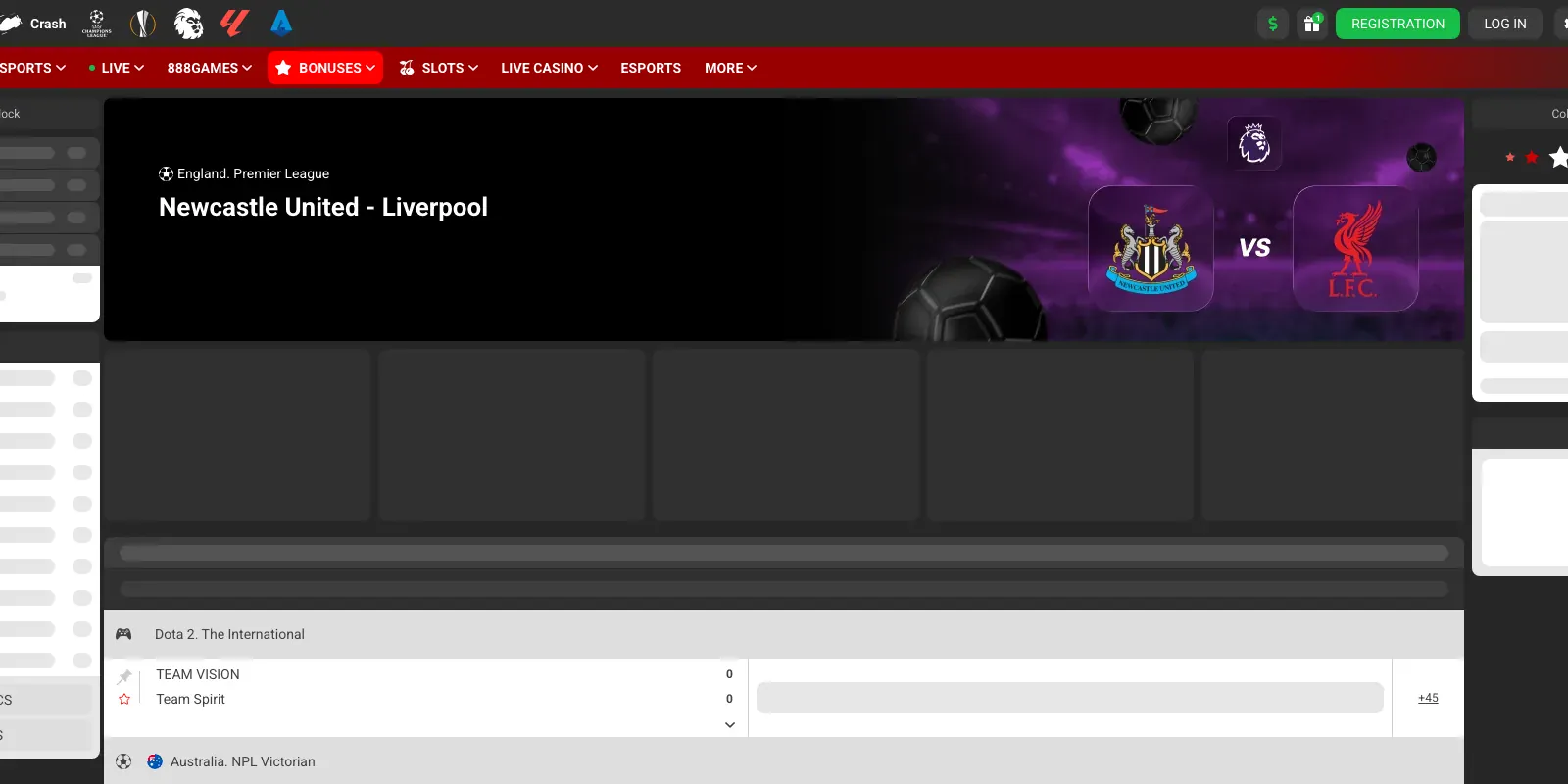 888starz homepage screenshot in Kenya