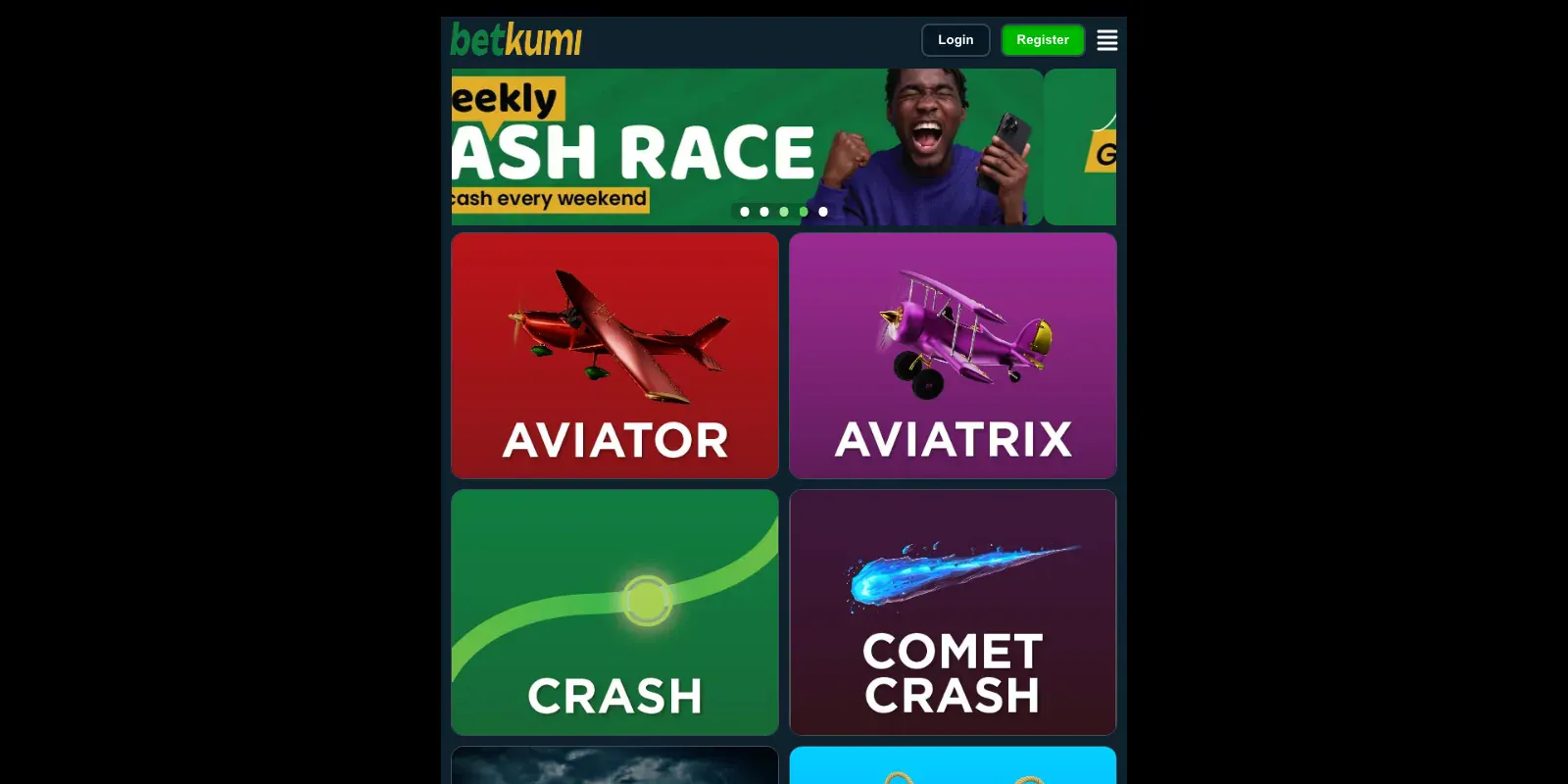 Betkumi homepage screenshot in Kenya