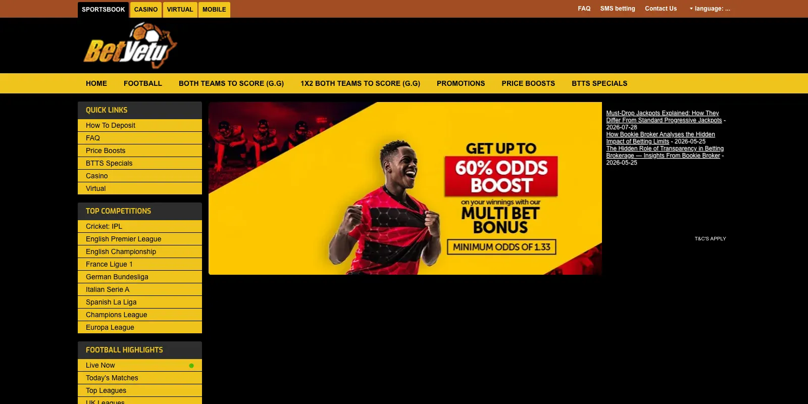 BetYetu homepage screenshot in Kenya