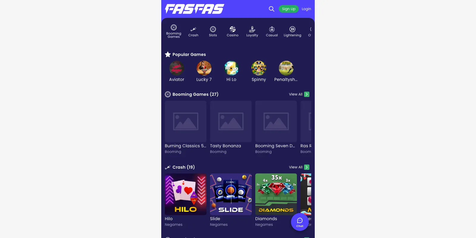 Fasfas Games homepage screenshot in Kenya