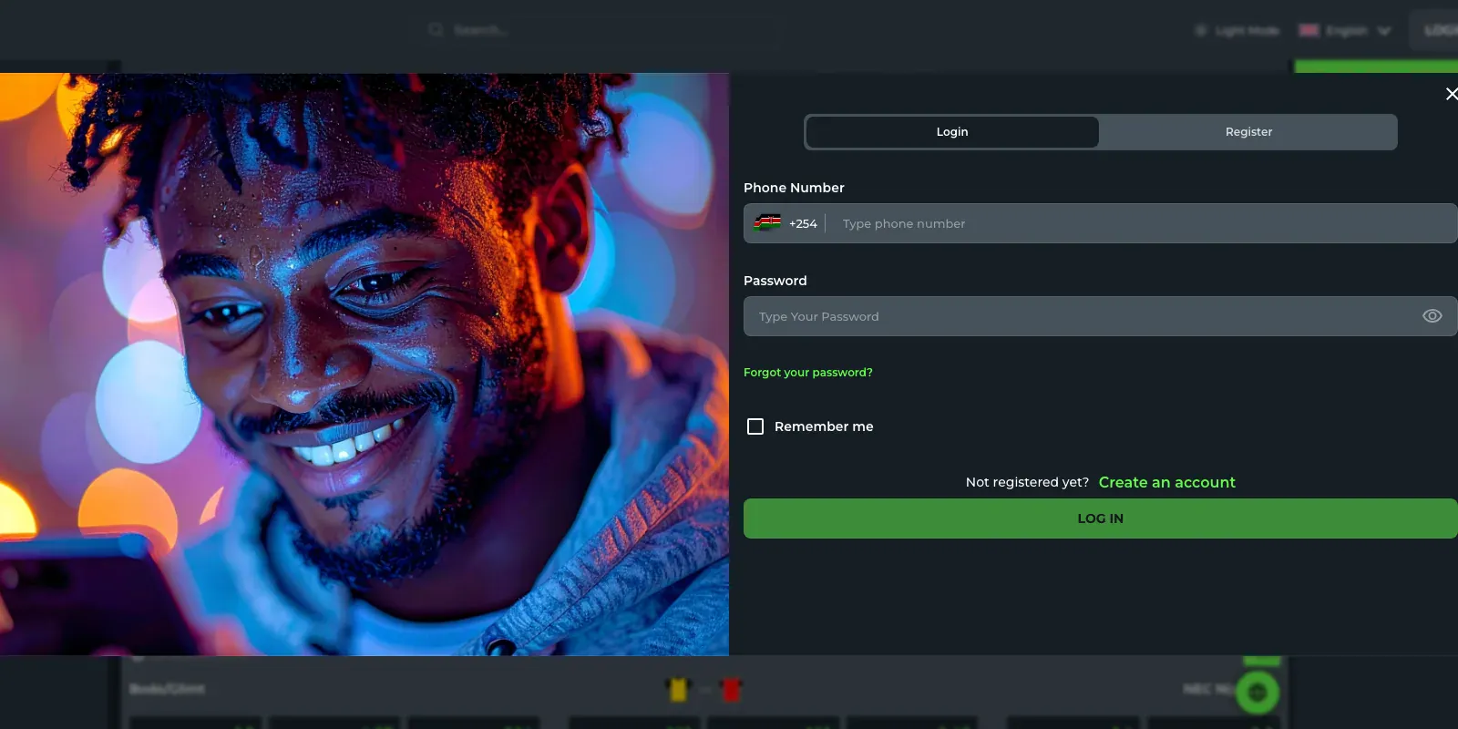 Imarabet homepage screenshot in Kenya