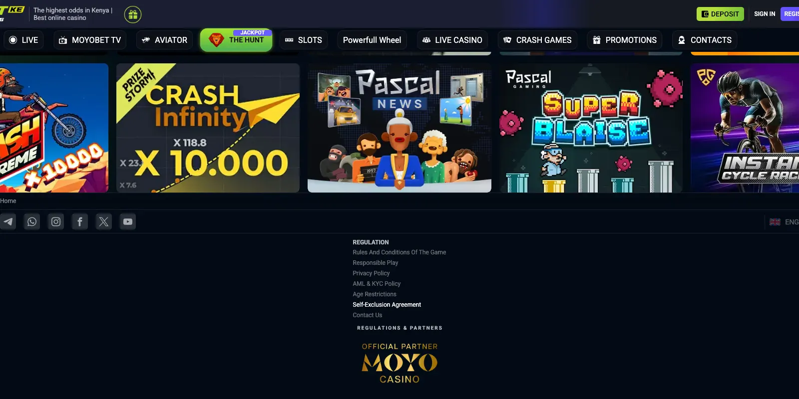 Moyobet homepage screenshot in Kenya