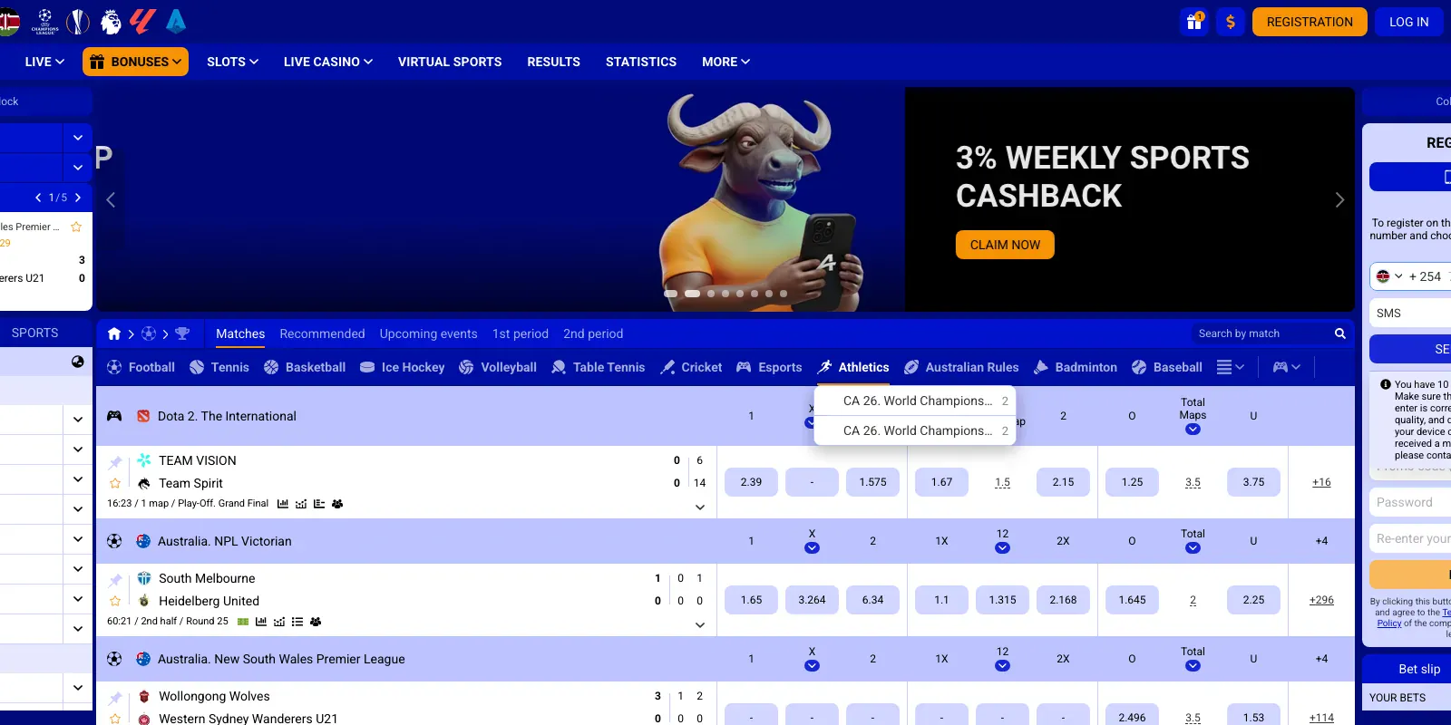 Paripesa homepage screenshot in Kenya